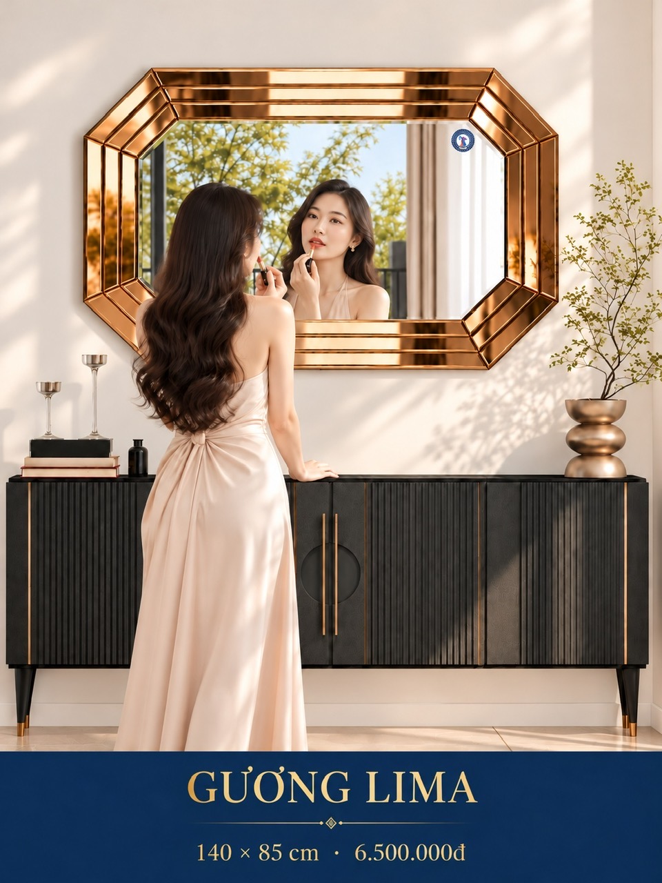 Lima mirror in a refined dressing room