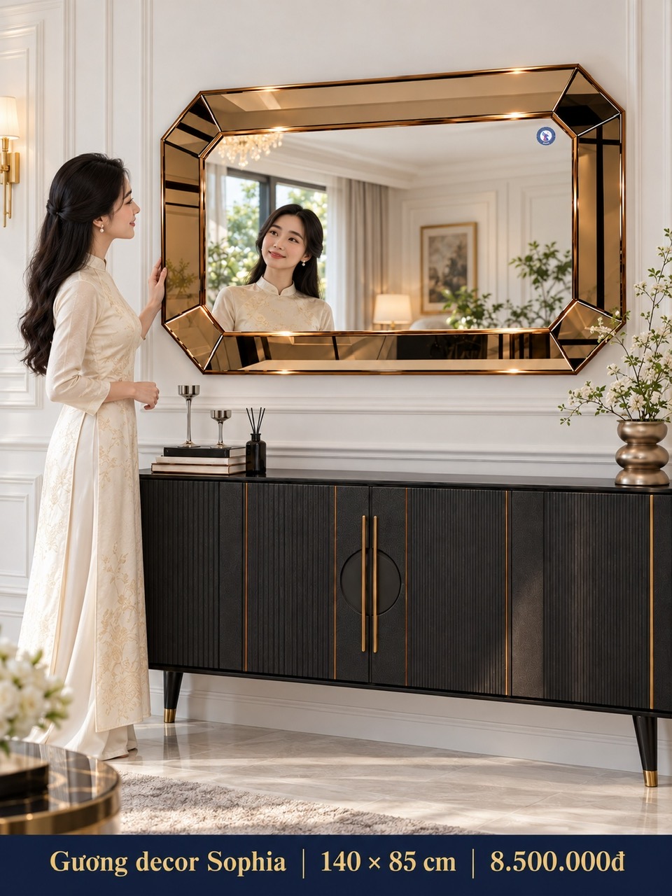 Sophia decorative mirror in a classic interior