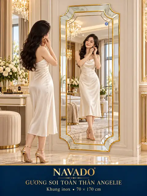 Angelie Stainless Steel Frame Mirror — NAVADO mirror