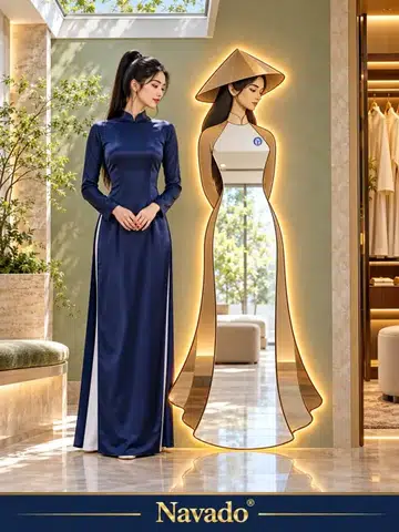 Ao Dai Lady with Conical Hat