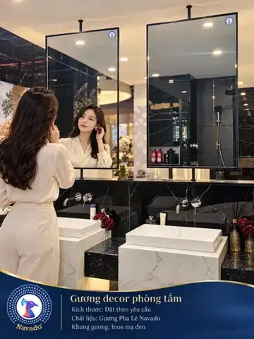 Black Stainless Steel Bathroom Mirror