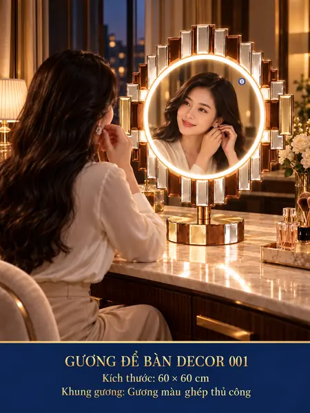 Decor 001 Tabletop LED Mirror, 60 × 60 cm — NAVADO mirror