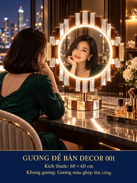 Decor 001 Tabletop LED Mirror, 60 × 60 cm — NAVADO mirror