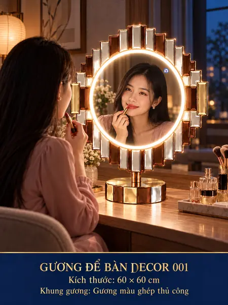 Decor 001 Tabletop LED Mirror, 60 × 60 cm — NAVADO mirror
