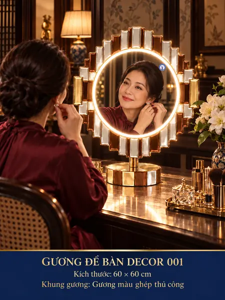 Decor 001 Tabletop LED Mirror, 60 × 60 cm — NAVADO mirror
