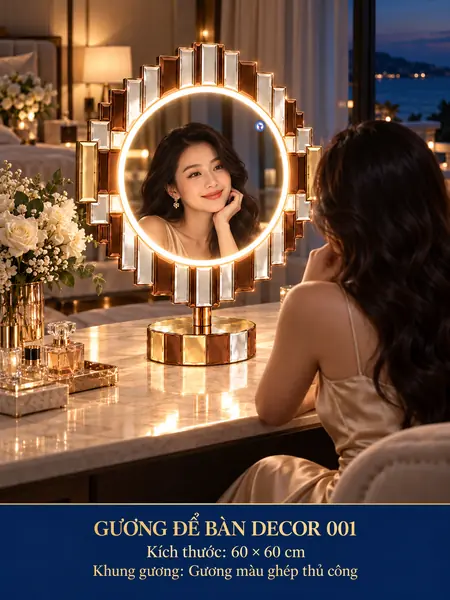 Decor 001 Tabletop LED Mirror, 60 × 60 cm — NAVADO mirror
