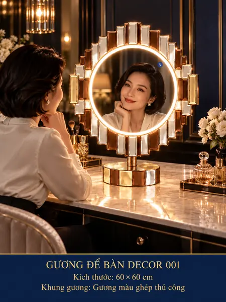 Decor 001 Tabletop LED Mirror, 60 × 60 cm — NAVADO mirror