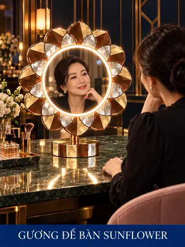 Sunflower Tabletop Mirror, 60 × 60 cm — NAVADO mirror