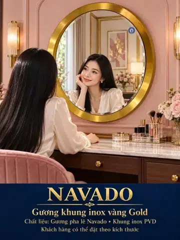 Gold Stainless Steel Framed Mirror