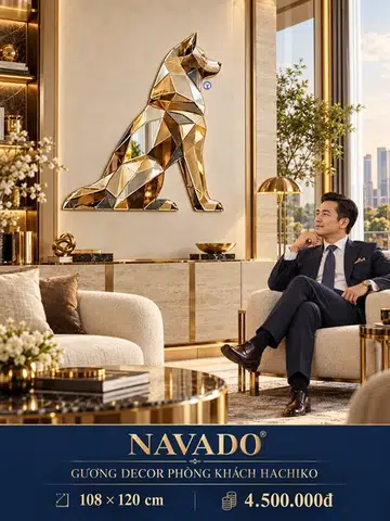 Hachiko Golden Mosaic Mirror