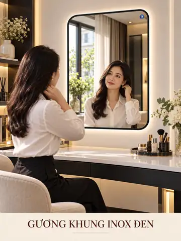 Black Stainless Steel Framed Mirror, 60 × 90 cm — NAVADO mirror