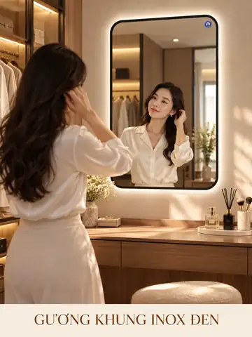 Black Stainless Steel Framed Mirror, 60 × 90 cm — NAVADO mirror