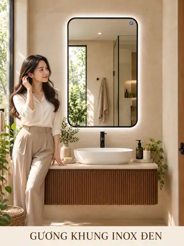 Black Stainless Steel Framed Mirror, 60 × 90 cm — NAVADO mirror