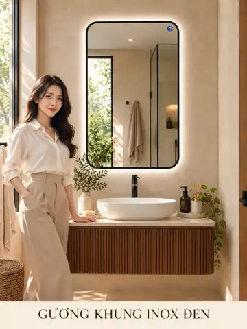 Black Stainless Steel Framed Mirror, 60 × 90 cm — NAVADO mirror