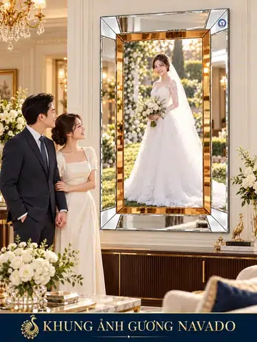 Wedding Mirrored Photo Frame