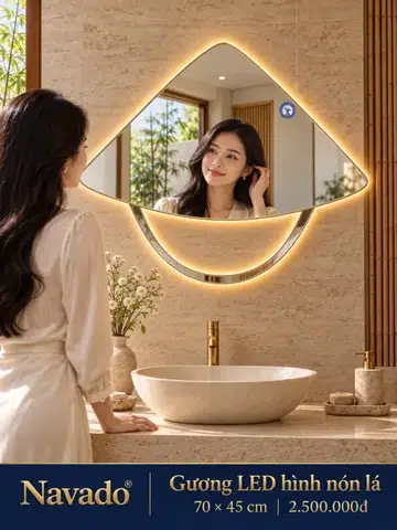 Conical Hat LED Mirror 70 × 45 cm