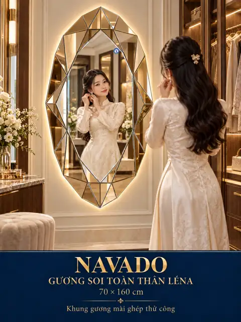 Léna Full-Length Mosaic Mirror, 70 × 160 cm — NAVADO mirror