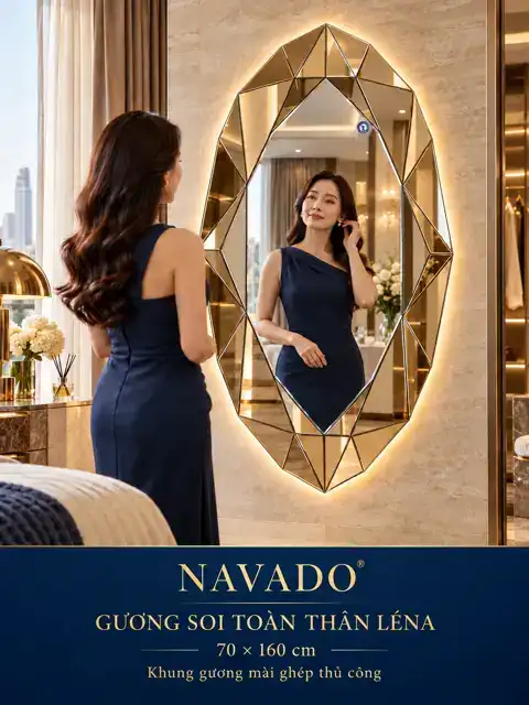 Léna Full-Length Mosaic Mirror, 70 × 160 cm — NAVADO mirror