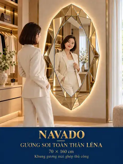 Léna Full-Length Mosaic Mirror, 70 × 160 cm — NAVADO mirror