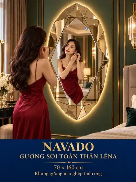 Léna Full-Length Mosaic Mirror, 70 × 160 cm — NAVADO mirror
