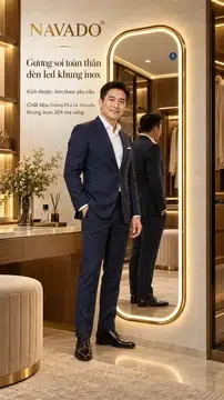 Full-length LED gold frame