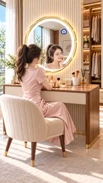 Round LED gold frame