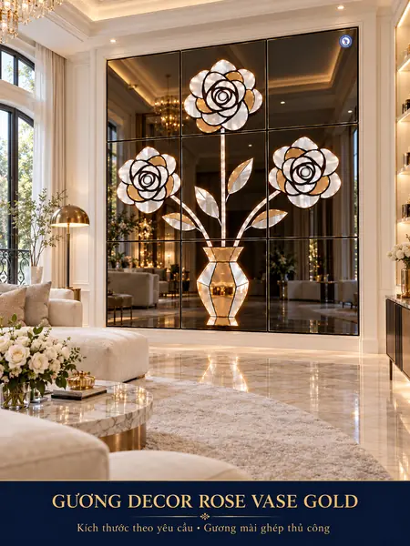 Rose Vase Gold Mirror Wall — NAVADO mirror