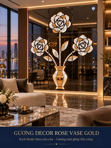 Rose Vase Gold Mirror Wall — NAVADO mirror