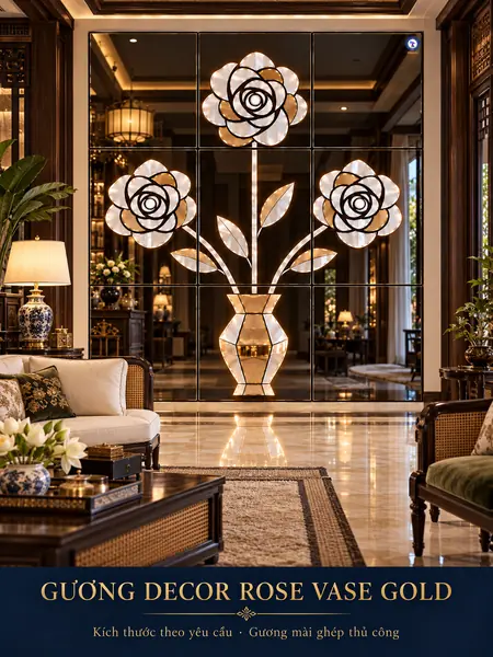 Rose Vase Gold Mirror Wall — NAVADO mirror