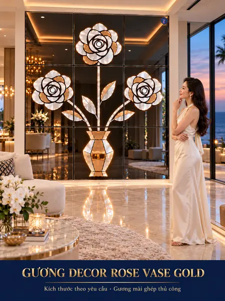 Rose Vase Gold Mirror Wall — NAVADO mirror