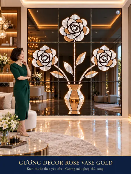 Rose Vase Gold Mirror Wall — NAVADO mirror