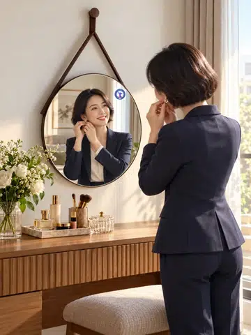 ROUND STRAP MIRROR