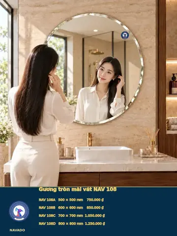 NAV 108 Round Bevelled Mirror