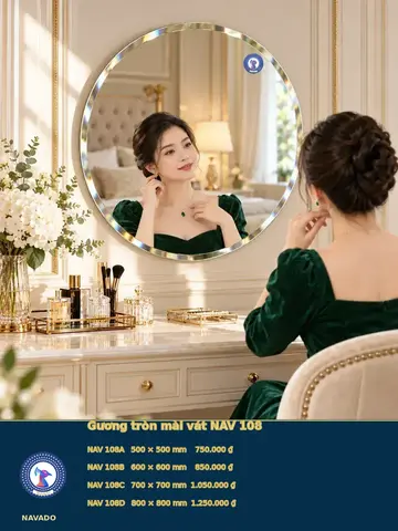 NAV 108 Round Bevelled Mirror