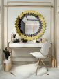 Luxury Gold-Framed Round Vanity Mirror - Mable NAV 2002-NT