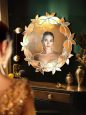 Luxury Round Leaf-Inspired Bathroom Wall Art Mirror Nuer NAV 2044-NT - Image 3