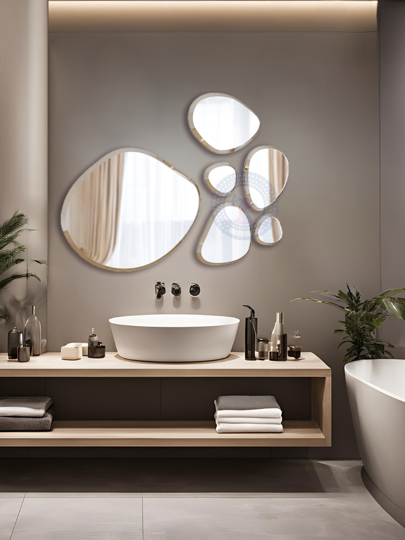 Luxury Bathroom Mirror Navado Pebble NAV 2094-NT