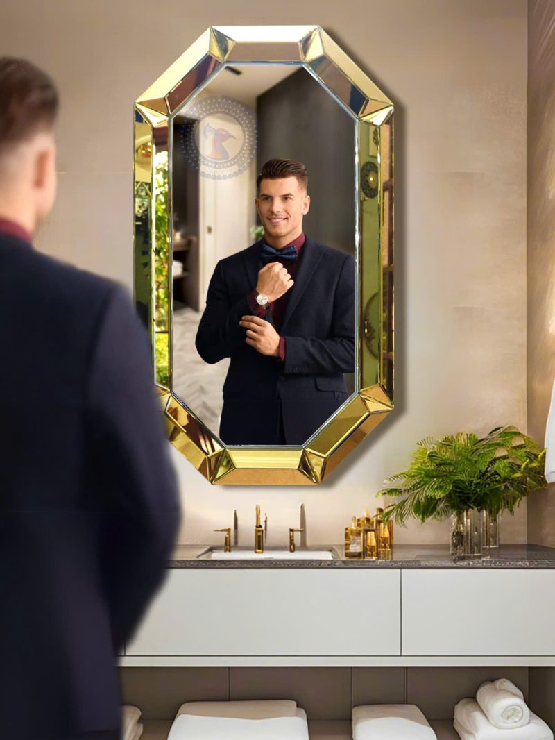 Luxury Gold Frame Bathroom Wall Art Mirror BRIAN NAV 2005-NT