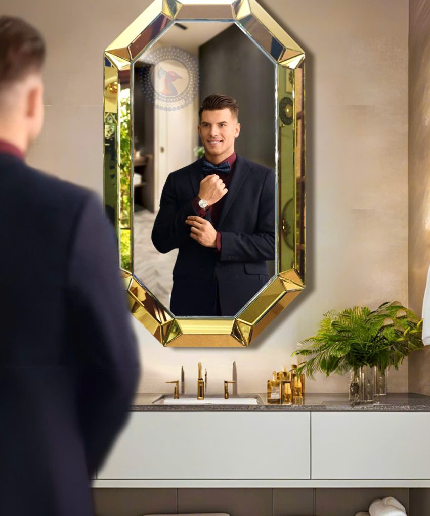 Luxury Gold Frame Bathroom Wall Art Mirror BRIAN NAV 2005-NT